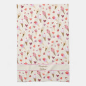 Schattigee met de hand geïllustreerde Waterverf ij Theedoek (Verticaal)