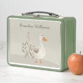Schattigee Metal Lunch Box met Waterverf Goose & N (In situ)