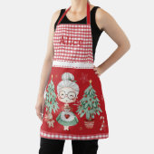 Schattigee mevrouw Claus Tree Gingerbread Man Red Schort (Insitu)