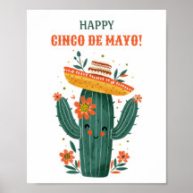 Schattigee Mexicaanse Cactus Happy Cinco de Mayo
