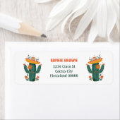 Schattigee Mexicaanse cactus met bloemen retouradr Etiket (Insitu)