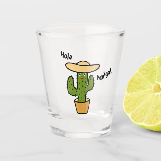 Schattigee Mexicaanse cactus Shot Glas (Voorkant)