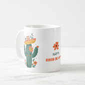 Schattigee Mexicaanse Cactus Waterverf Happy Cinco Koffiemok (Voorkant links)