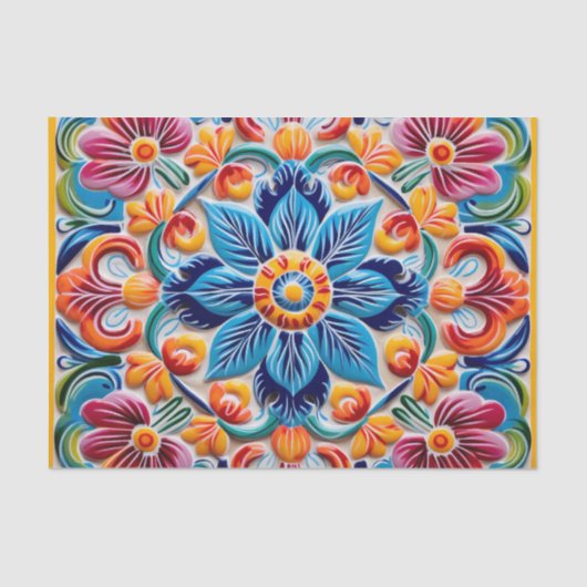 Schattigee Mexicaanse tegel Tissuepapier (Voorkant)