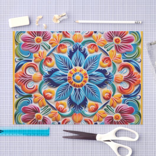 Schattigee Mexicaanse tegel Tissuepapier (Craft)