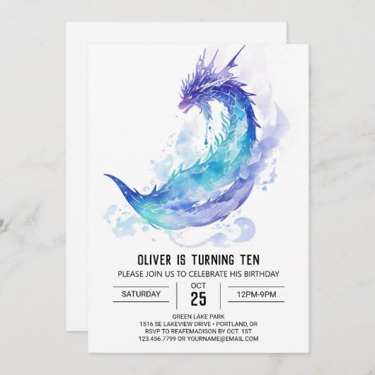 Schattigee middeleeuwse Dragon Adventure Verjaarda Kaart (Voorkant / Achterkant)