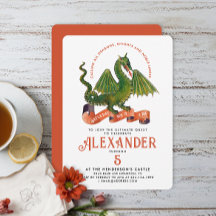 Schattigee Middeleeuwse Oranje Groene Draak Kinder