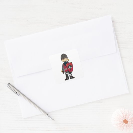 Schattigee middeleeuwse ridder Sticker (Envelop)