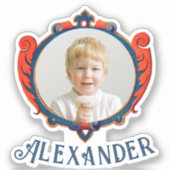 Schattigee Middeleeuwse Rood Blauw Prince Royal Sh Sticker (Voorkant)