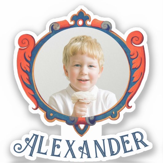 Schattigee Middeleeuwse Rood Blauw Prince Royal Sh Sticker (Voorkant)