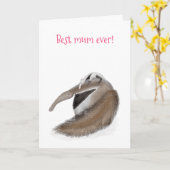 Schattigee miereneter 'beste moeder ooit' Moederda Kaart (Gele Bloem)