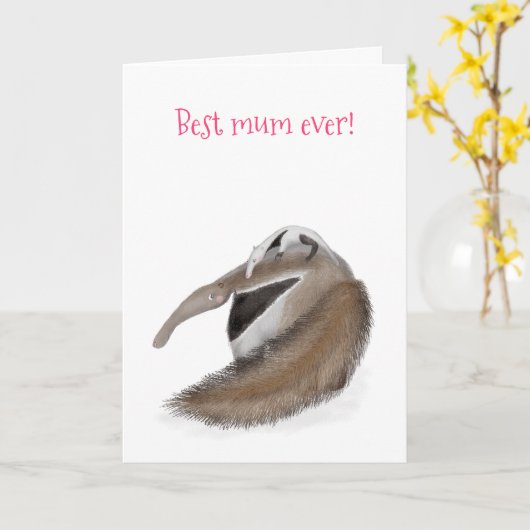 Schattigee miereneter 'beste moeder ooit' Moederda Kaart (Gele Bloem)