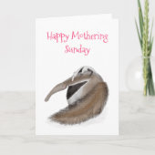 Schattigee miereneter en baby Moederdag kaart (Voorkant)