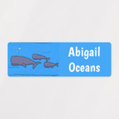 Schattigee migrerende cartoon walvissen gepersonal labels (Design 2)