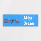 Schattigee migrerende cartoon walvissen gepersonal labels (Design 1)