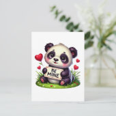 Schattigee mijn Valentijn Panda beer Feestdagenkaart (Staand voorkant)