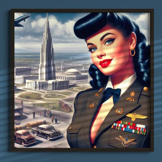 Schattigee militaire pin-up poster
