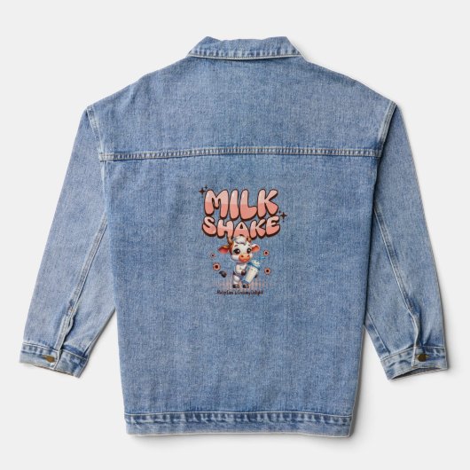 Schattigee milkshake minnaar klein kalf bevroren j denim jacket (Achterkant)
