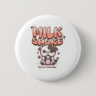 Schattigee milkshake minnaar klein kalf bevroren j ronde button 5,7 cm