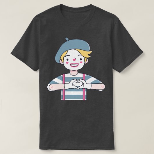 Schattigee mime die liefde naar je stuurt t-shirt (Design voorkant)