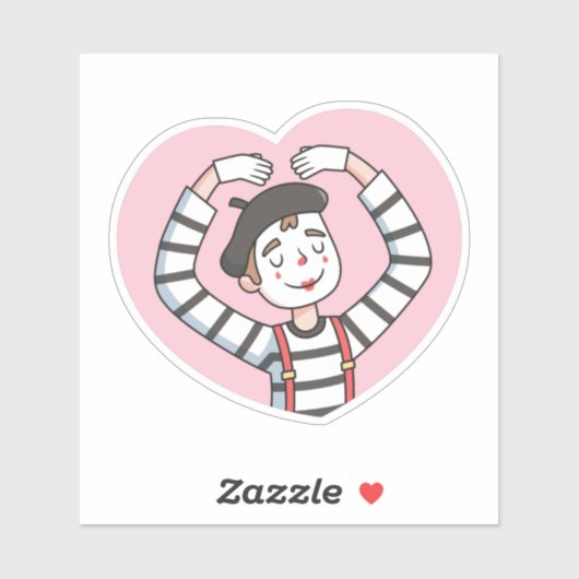 Schattigee Mime Love Pose Doodle Sticker (Vel)