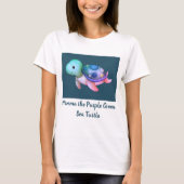 Schattigee Mimma de Waterverf Paarse Groene Zee Sc T-shirt (Voorkant)