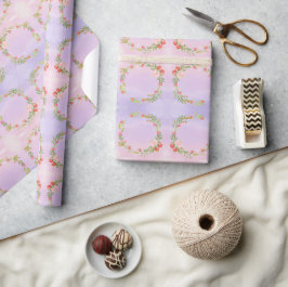Schattigee mini-bloemenkrans cadeaupapier