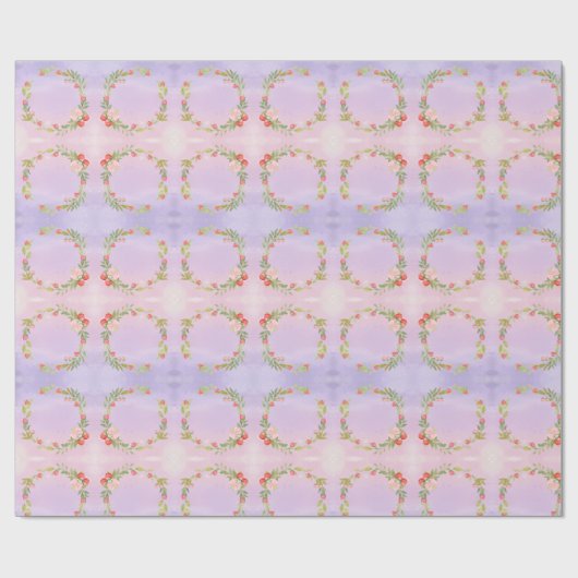 Schattigee mini-bloemenkrans cadeaupapier (Vlak)