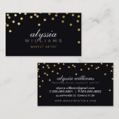 SCHATTIGEE mini confetti glanzend gouden folie vet Visitekaartje (Voorkant / Achterkant)