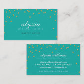 SCHATTIGEE mini confetti goud sparkly glitter jade Visitekaartje (Voorkant / Achterkant)