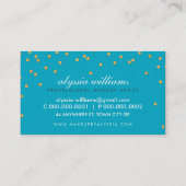 SCHATTIGEE mini confetti goud sparkly glitter turq Visitekaartje (Achterkant)