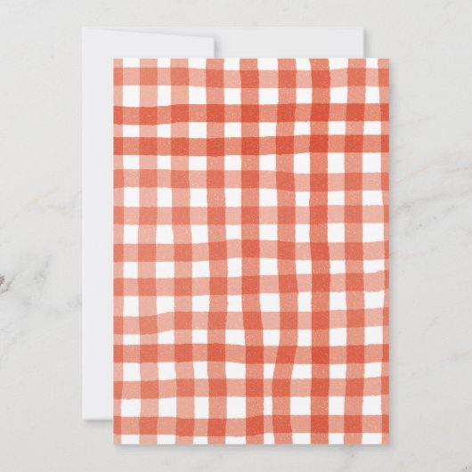 Schattigee Mini Cutie Pie Gingham Herfst Baby show Kaart (Achterkant)