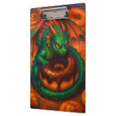Schattigee Mini Green Dragon & Donut Fantasy Art Klembord (Links)