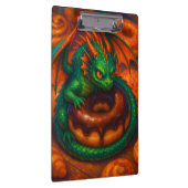 Schattigee Mini Green Dragon & Donut Fantasy Art Klembord (Rechts)