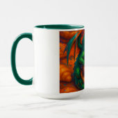Schattigee Mini Green Dragon & Donut Fantasy Art Mok (Links)