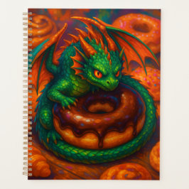 Schattigee Mini Green Dragon & Donut Fantasy Art Planner