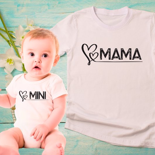Schattigee MINI Mama en Me Harten Bijpassende Set Romper