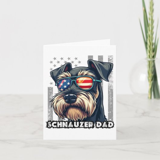 Schattigee Mini Schnauzer Dad Dog Fathers Day Vere Kaart (Voorkant)