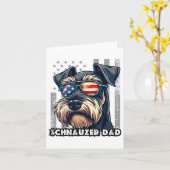 Schattigee Mini Schnauzer Dad Dog Fathers Day Vere Kaart (Gele Bloem)