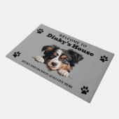 Schattigee Miniatuur Amerikaanse Herdershond Foto Deurmat (Schuin)