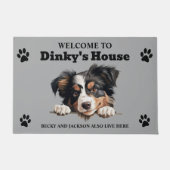 Schattigee Miniatuur Amerikaanse Herdershond Foto Deurmat (Voorkant)