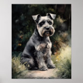 Schattigee miniatuur Schnauzer Dog Art Print Poste (Voorkant)