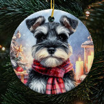 Schattigee miniatuur Schnauzer Dog Christmas Keramisch Ornament<br><div class="desc">Voeg een vleugje charme toe aan uw feestdagen met ons Schattigee Miniature Schnauzer Dog Christmas Ceramic Ornament. Dit schattige ornament is voorzien van een beminnelijke Miniature Schnauzer, die de speelse sfeer van het seizoen vastlegt. Dit keramische ornament is ideaal voor Miniature Schnauzer liefhebbers en huisdiereigenaren en is een heerlijke en...</div>