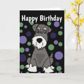 Schattigee Miniatuur Schnauzer Hond- en Cirkelpatr Kaart (Gele Bloem)