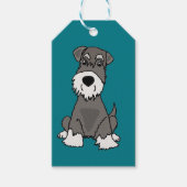Schattigee miniatuur Schnauzer Puppy Dog Art Cadeaulabel (Voorkant)