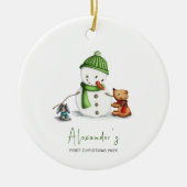Schattigee Minimal Baby Eerste Kerstman Keramisch Ornament (Voorkant)