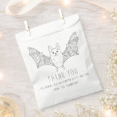 Schattigee Minimal Bat Line Art Halloween Bedankt Bedankzakje (Geknipt)