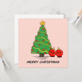 Schattigee Minimal Christmas Tree Kaart – Kawaii H