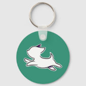 Schattigee Minimal Dog Sleutelhanger – White Pup o (Voorkant)