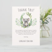 Schattigee Minimal Koala Beer Baby shower Dank u k Kaart (Staand voorkant)